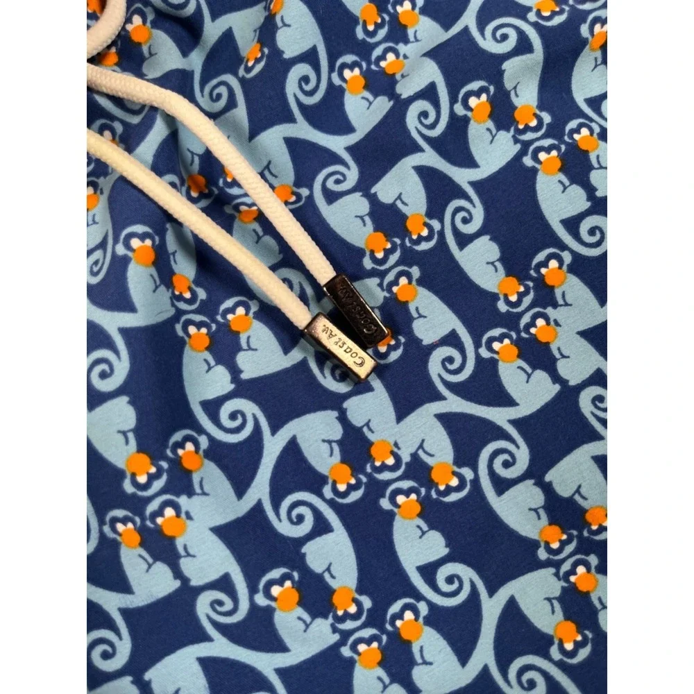 98 Coast Av Mens Swim Trunks Medium Blue Monkey Print Board Shorts Drawstring